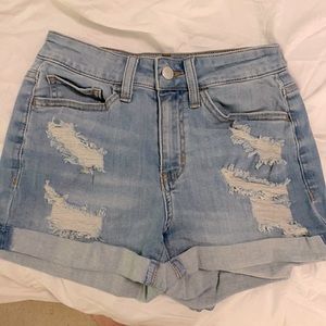 SO high rise denim shorts